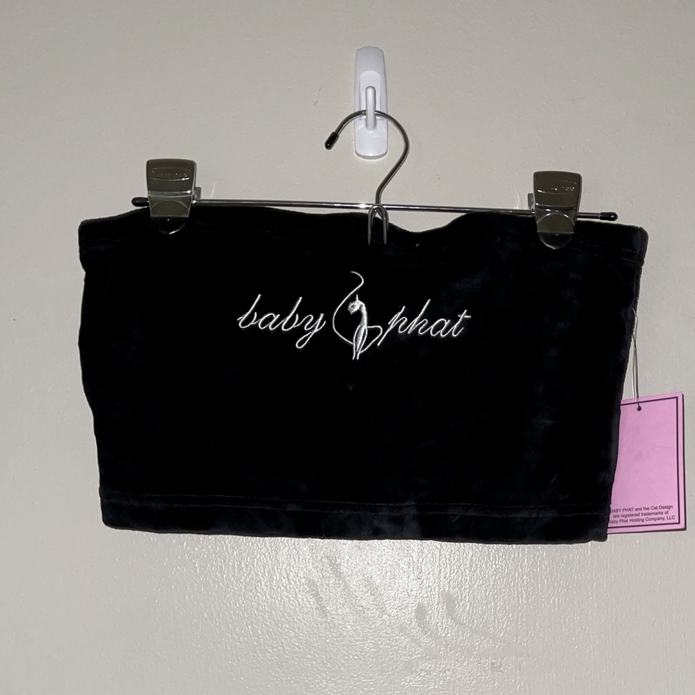 baby phat x Forever21 black velvet tube top